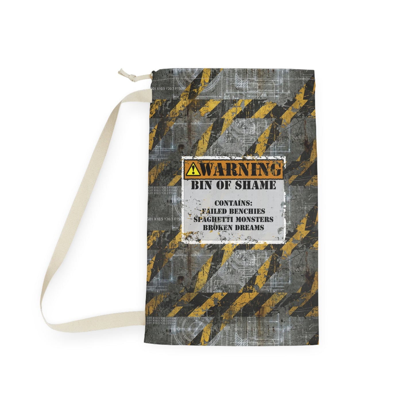 The "Bin of Shame" – Industrial Hazard Bag for Failed 3D Prints & Workshop Chaos