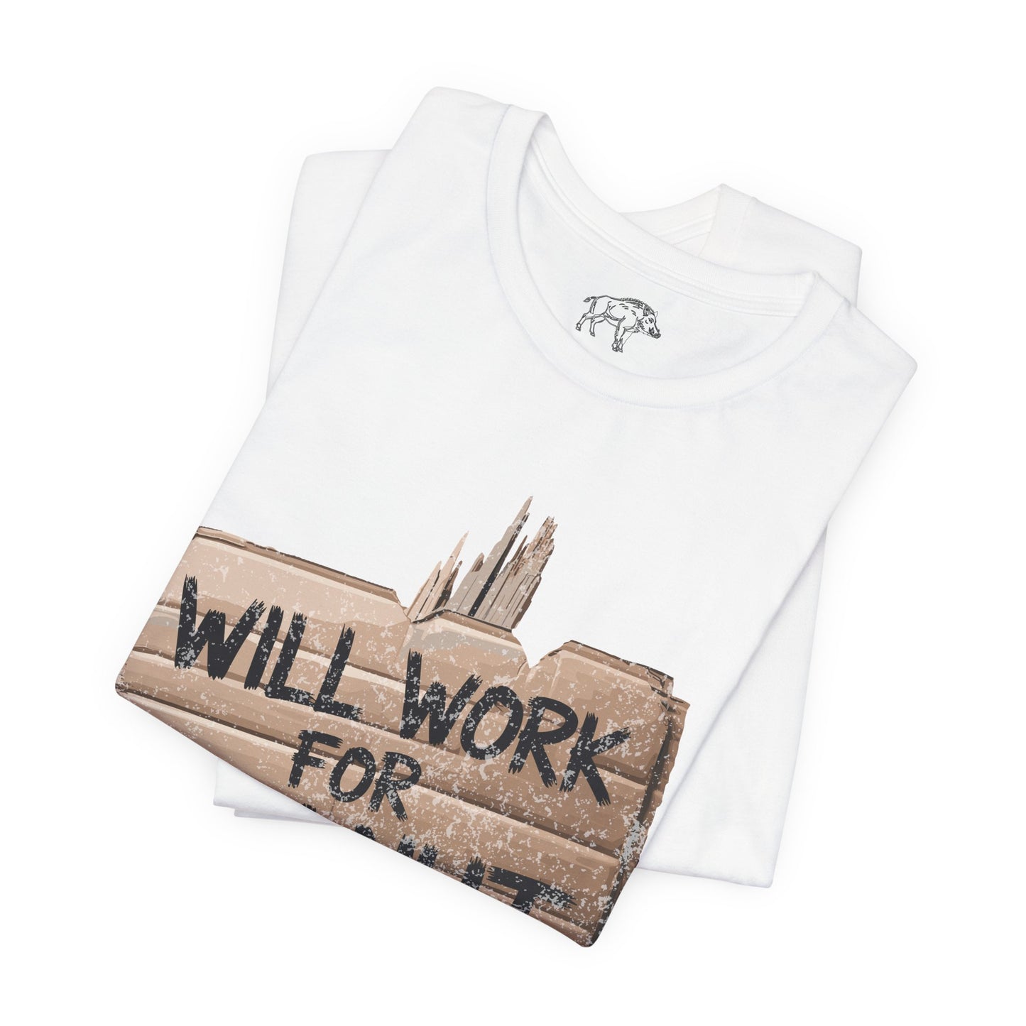 Funny Woodworking Shirt for Men - "Will Work For Walnut" Lumber Sign - Carpenter Gift - Woodworker Husband Tee