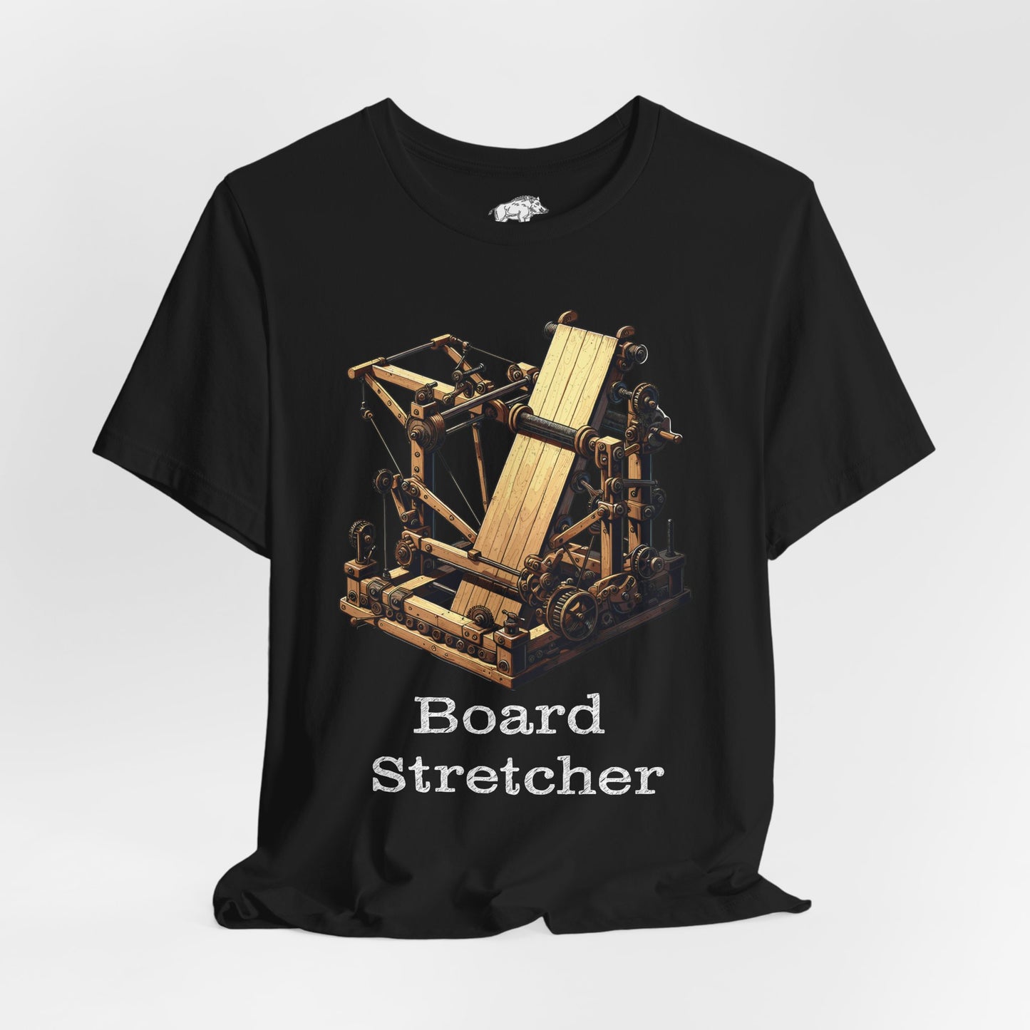 Funny Woodworking Shirt for Men - The "Board Stretcher" Mythical Tool - Carpenter Apprentice Prank Tee - Construction Gag Gift