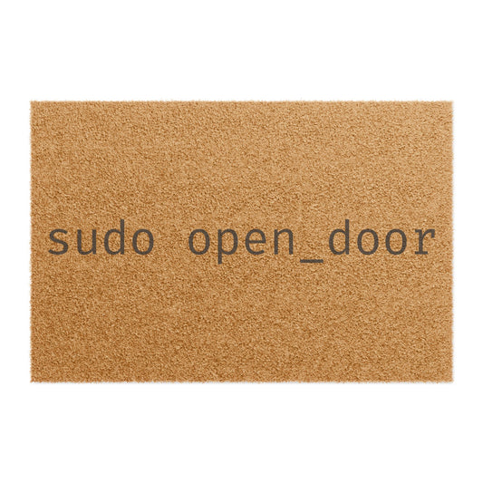 Sudo Open Door - Linux Command Line Doormat - Programmer & Developer Home Decor