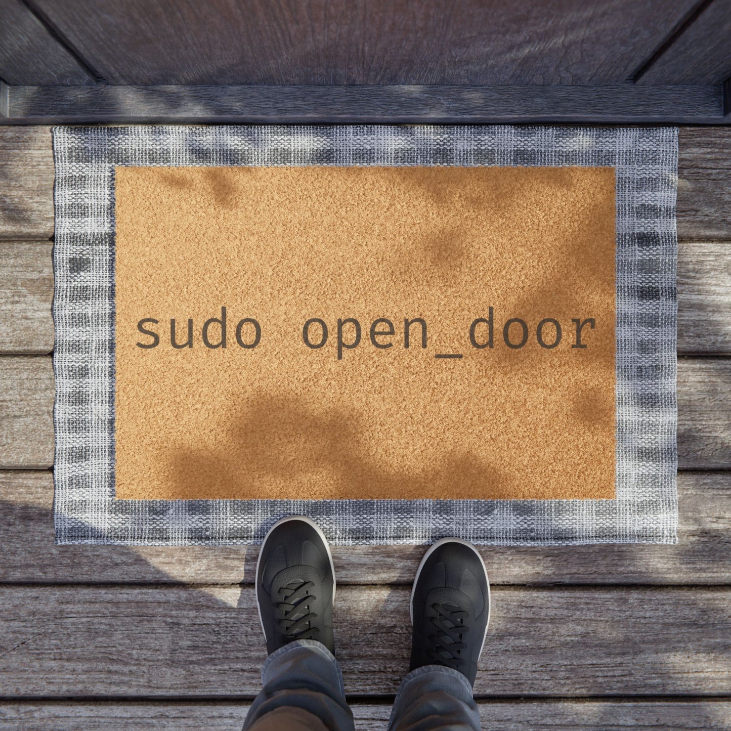 Sudo Open Door - Linux Command Line Doormat - Programmer & Developer Home Decor